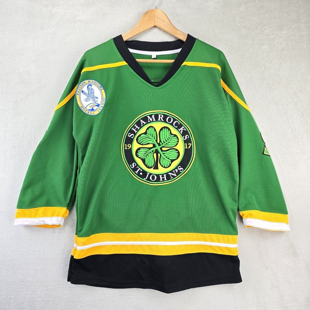 St. John's Shamrocks Ross The Boss Rhea #3 Hockey Jersey Mens Medium Green